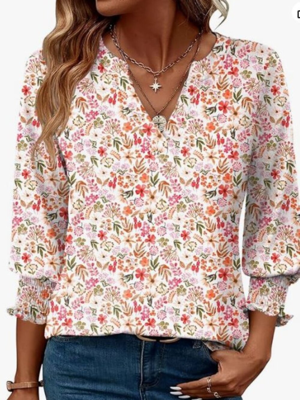 Women's Fashion Tops 3/4 Length Sleeve